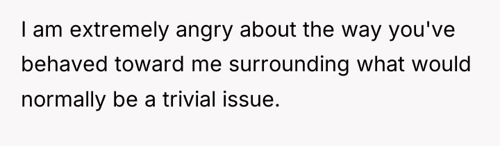 I am extremely angry about the way you've behaved toward...
