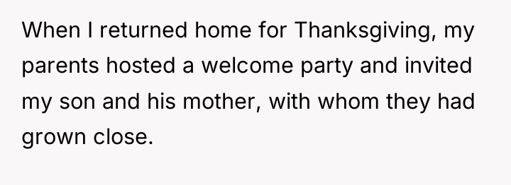 When I returned home for Thanksgiving, my parents hosted a...