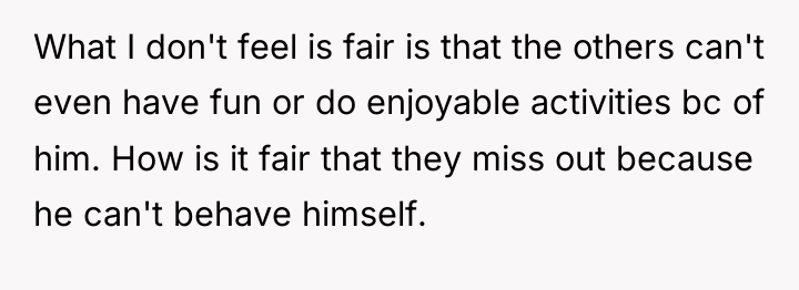 What I don't feel is fair is that the others...
