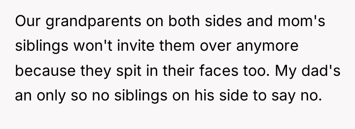 Our grandparents on both sides and mom's siblings won't invite...