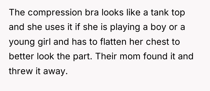 The compression bra looks like a tank top and she...