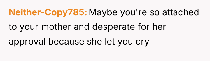 Neither-Copy785 Maybe you're so attached to your mother and desperate...