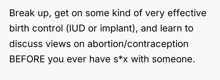Break up, get on some kind of very effective birth...