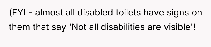 (FYI - almost all disabled toilets have signs on them...