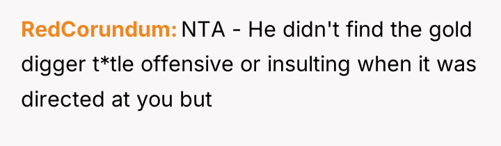RedCorundum NTA - He didn't find the gold digger t*tle...