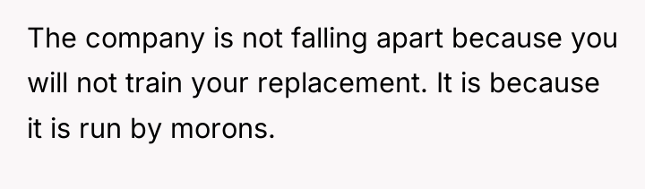 The company is not falling apart because you will not...
