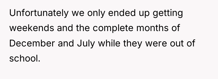 Unfortunately we only ended up getting weekends and the complete...