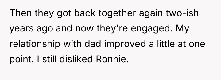 Then they got back together again two-ish years ago and...