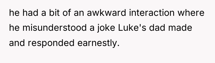 he had a bit of an awkward interaction where he...