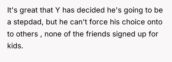 It's great that Y has decided he's going to be...