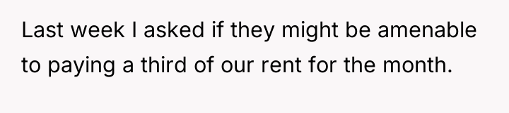 Last week I asked if they might be amenable to...
