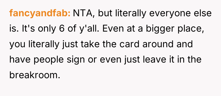 fancyandfab NTA, but literally everyone else is. It's only 6...