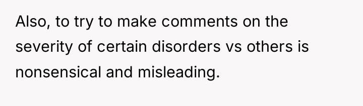 Also, to try to make comments on the severity of...