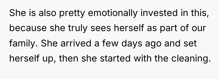 She is also pretty emotionally invested in this, because she...