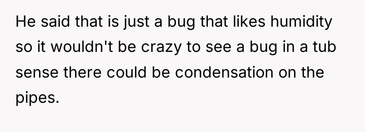 He said that is just a bug that likes humidity...