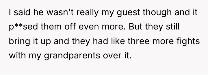 I said he wasn't really my guest though and it...