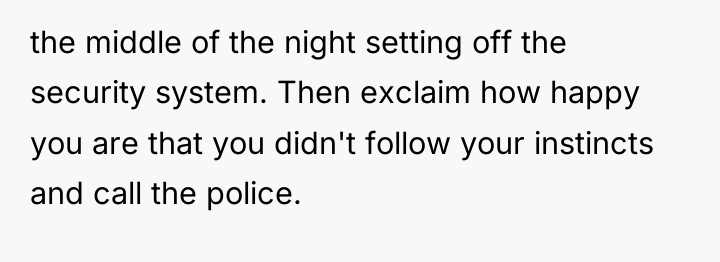 the middle of the night setting off the security system....