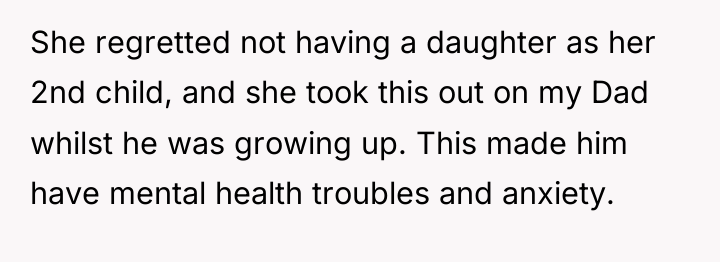 She regretted not having a daughter as her 2nd child,...