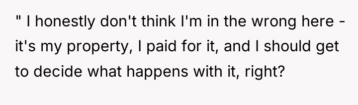 " I honestly don't think I'm in the wrong here...