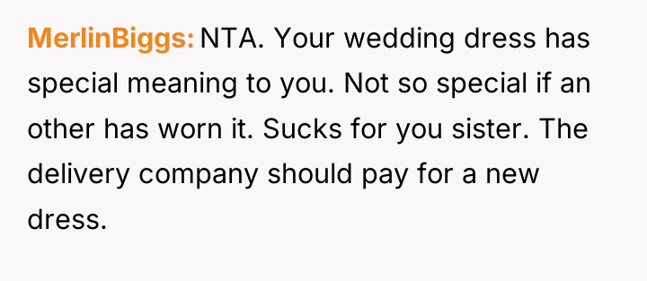 MerlinBiggs NTA. Your wedding dress has special meaning to you....