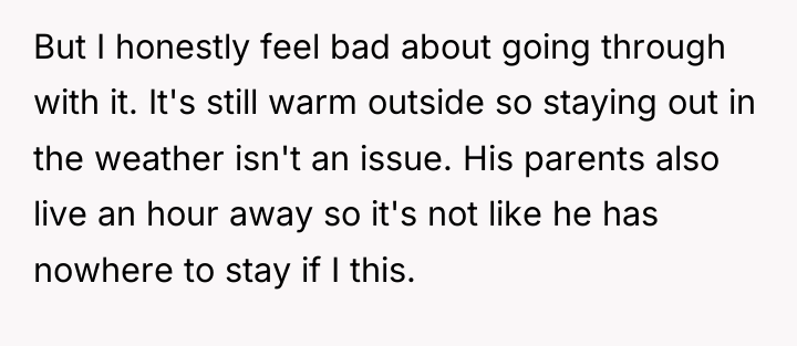 But I honestly feel bad about going through with it....