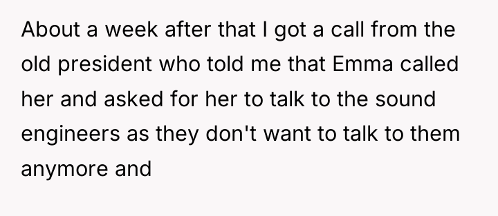 About a week after that I got a call from...
