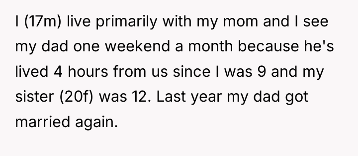 I (17m) live primarily with my mom and I see...