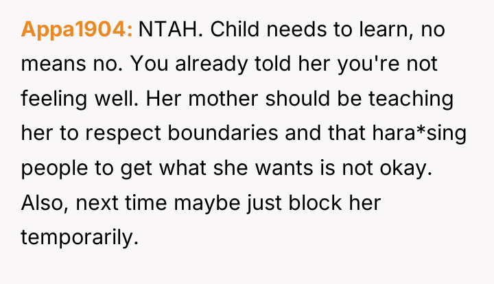Appa1904 NTAH. Child needs to learn, no means no. You...