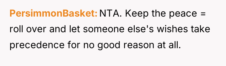 PersimmonBasket NTA. Keep the peace = roll over and let...