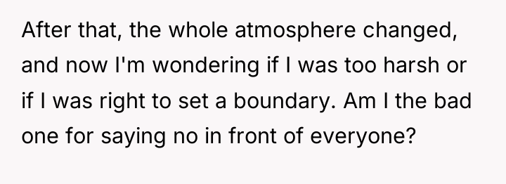 After that, the whole atmosphere changed, and now I'm wondering...
