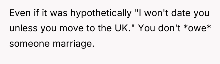 Even if it was hypothetically "I won't date you unless...