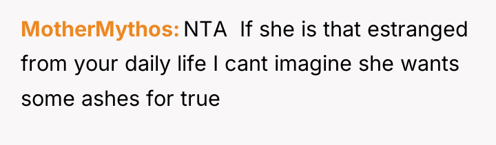 MotherMythos NTA If she is that estranged from your...