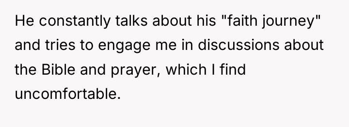 He constantly talks about his "faith journey" and tries to...