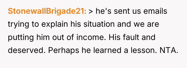 StonewallBrigade21 > he's sent us emails trying to explain his...
