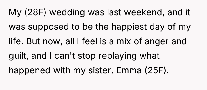 My (28F) wedding was last weekend, and it was supposed...