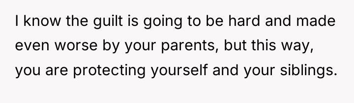 I know the guilt is going to be hard and...