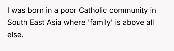 I was born in a poor Catholic community in South...