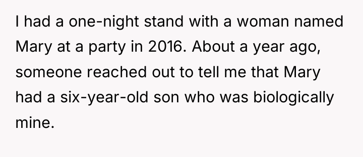 I had a one-night stand with a woman named Mary...