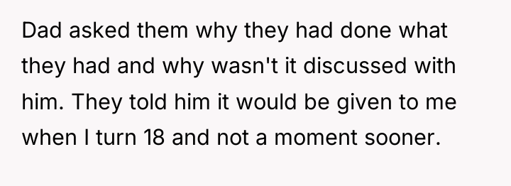 Dad asked them why they had done what they had...