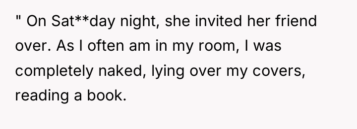 " On Sat**day night, she invited her friend over. As...