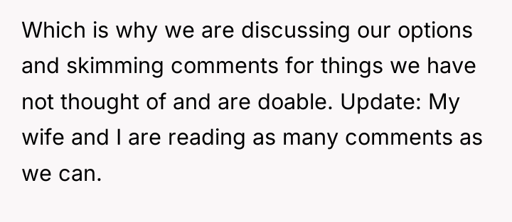 Which is why we are discussing our options and skimming...