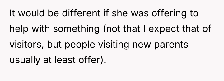 It would be different if she was offering to help...