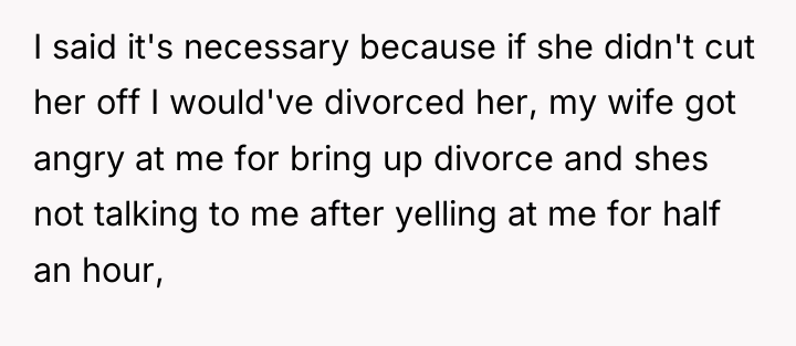 I said it's necessary because if she didn't cut her...