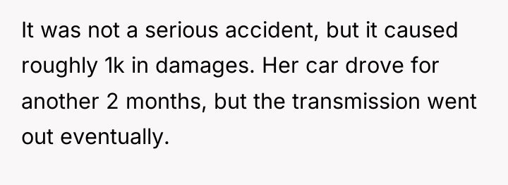 It was not a serious accident, but it caused roughly...