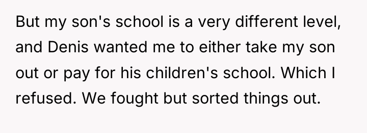 But my son's school is a very different level, and...