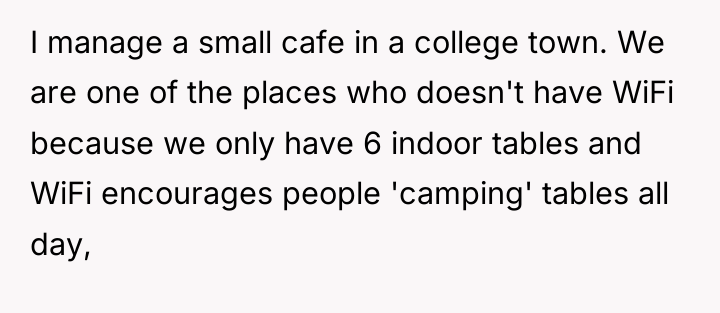 I manage a small cafe in a college town. We...