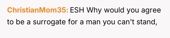 ChristianMom35 ESH Why would you agree to be a surrogate...