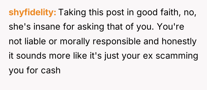 shyfidelity Taking this post in good faith, no, she's insane...