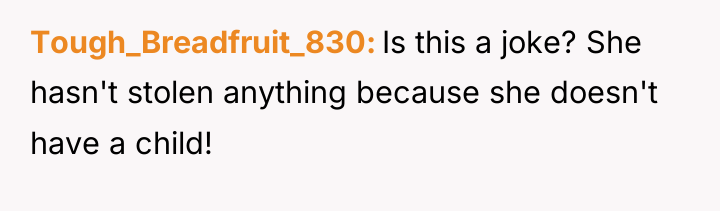 Tough_Breadfruit_830 Is this a joke? She hasn't stolen anything because...