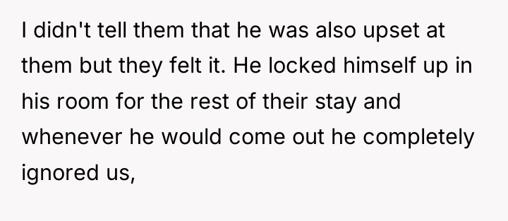 I didn't tell them that he was also upset at...